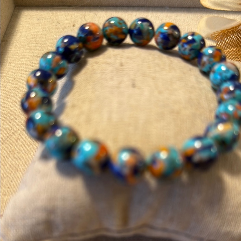 Colorful Round Stone Stretch Bracelet